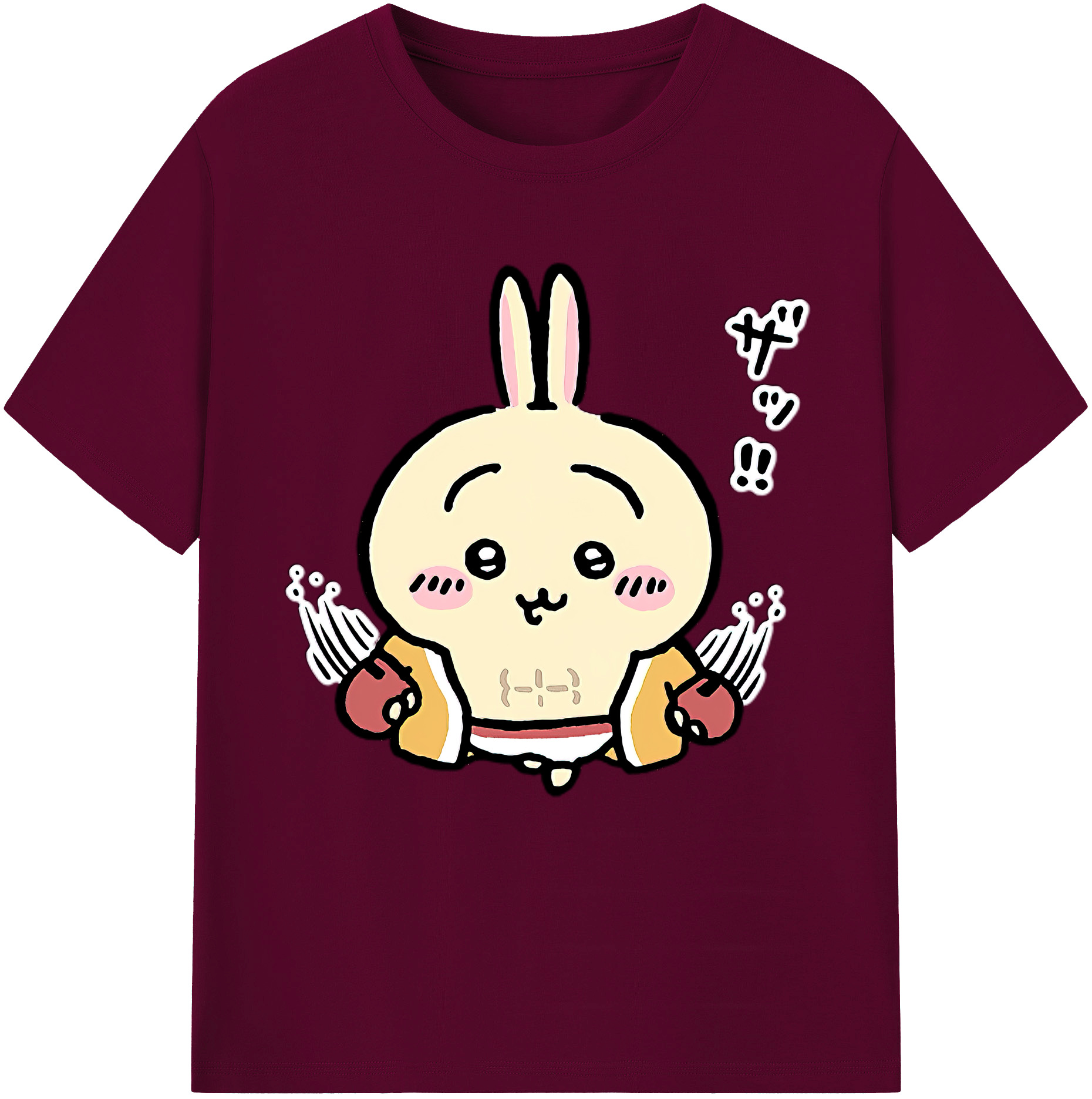 （画像用） ちいかわ うさぎ Chii-kawa usagi レディースカジュアルプリントTシャツ（綿100％）